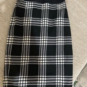 Midi skirt, sparkling black and white, fitted